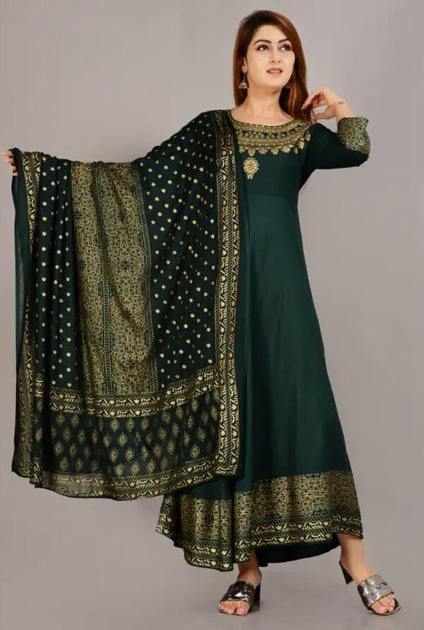 Digital Prtint Designer Gown With Duptta for Women & Girls - Image 4