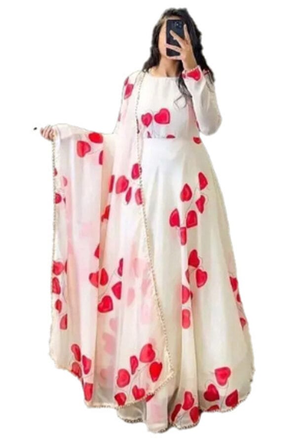 Digital Prtint Designer Gown With Duptta for Women & Girls