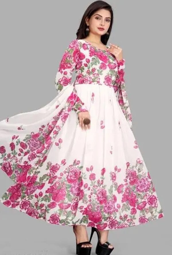 Digital Prtint Designer Gown With Duptta for Women & Girls - Image 2