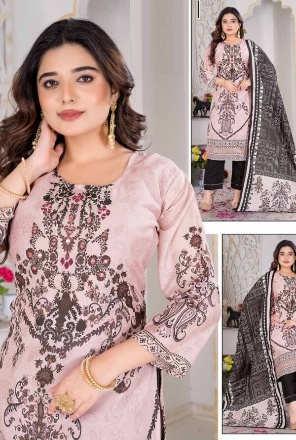 Digital Prtint Embroidery Work Pakistni Suit for Women - Image 2