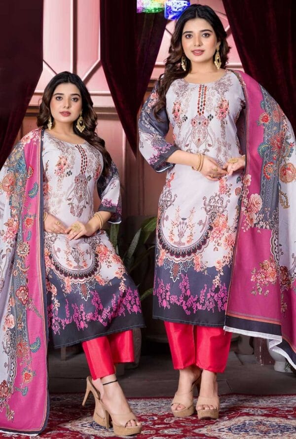 Digital Prtint Embroidery Work Pakistni Suit for Women - Image 3
