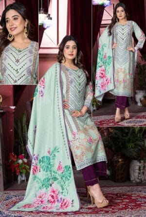 Digital Prtint Embroidery Work Pakistni Suit for Women