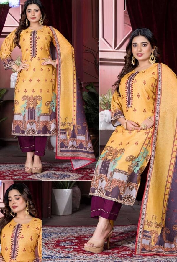 Digital Prtint Embroidery Work Pakistni Suit for Women - Image 4