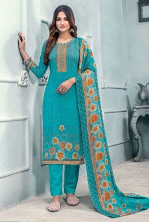 Digital Prtint Embroidery Work Kurti Pant Dupatta for Women
