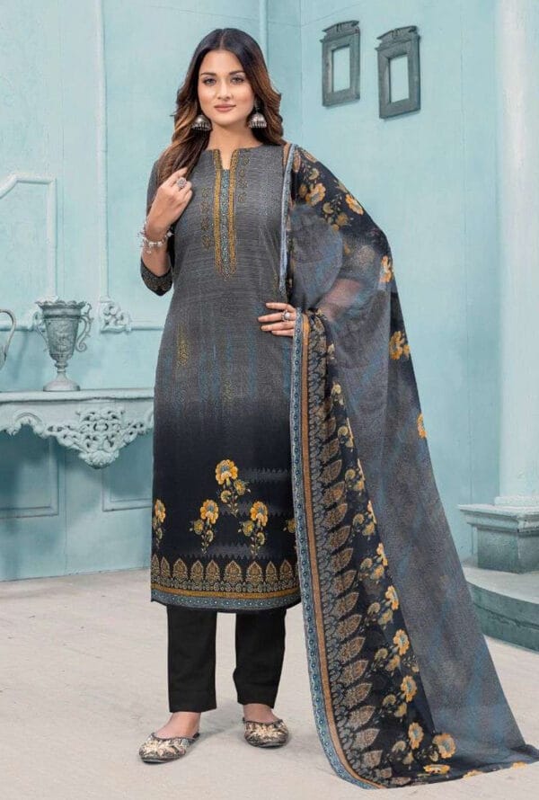 Digital Prtint Embroidery Work Kurti Pant Dupatta for Women - Image 5