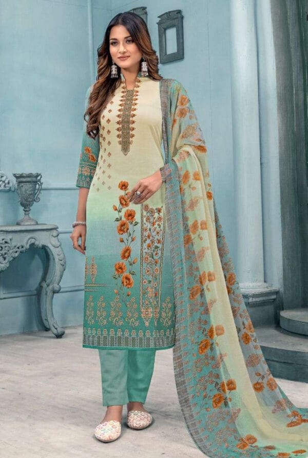 Digital Prtint Embroidery Work Kurti Pant Dupatta for Women - Image 4
