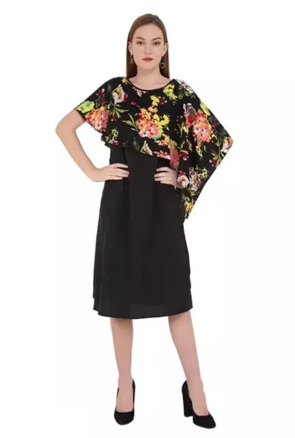 Beautiful Floral Printed Poncho Dress for Women's & Girls - Image 4