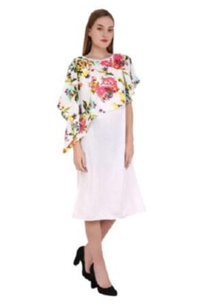 Beautiful Floral Printed Poncho Dress for Women's & Girls