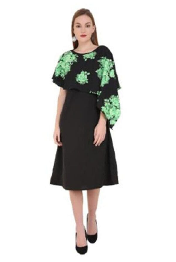 Beautiful Floral Printed Poncho Dress for Women's & Girls - Image 2