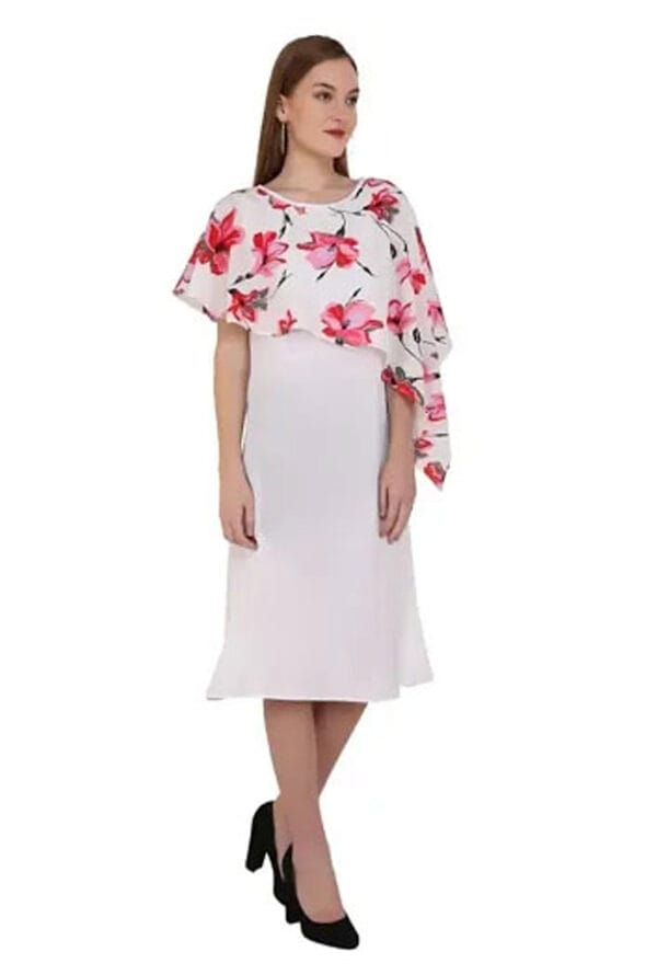Beautiful Floral Printed Poncho Dress for Women's & Girls - Image 5