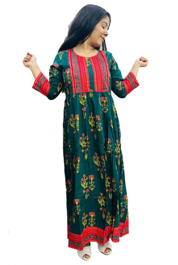Digital Prtint Designer Work Gown for Women & Girls - Image 9