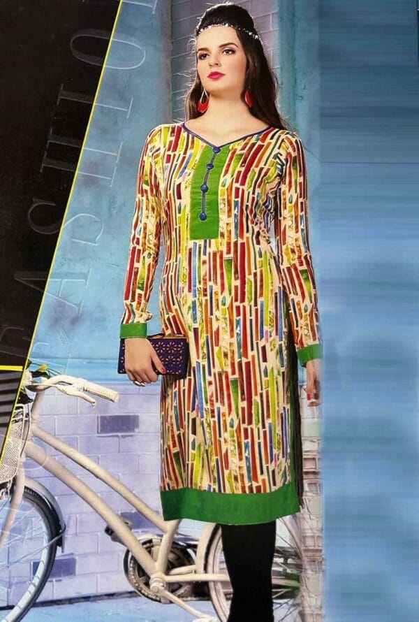 Multicolor Kurti with Digital Print Casual Wear Dress for Women - Image 2