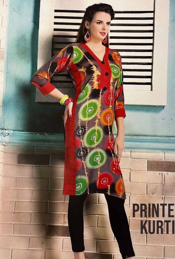 Multicolor Kurti with Digital Print Casual Wear Dress for Women - Image 5