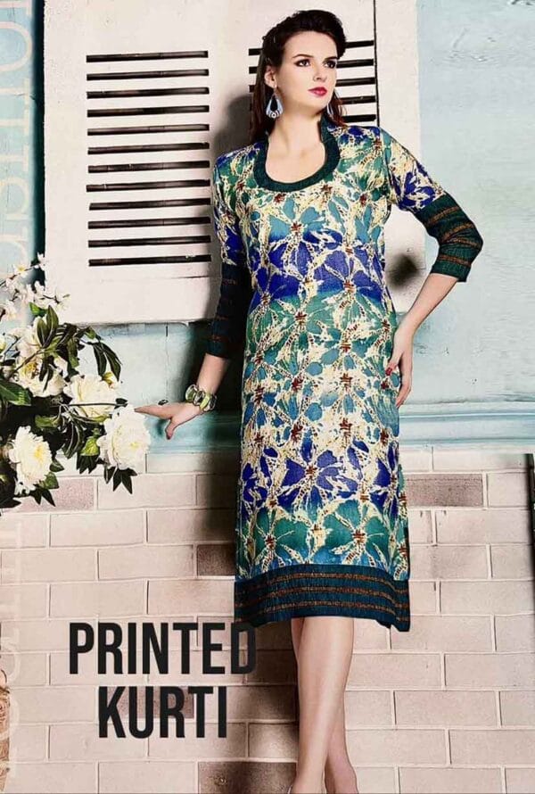 Multicolor Kurti with Digital Print Casual Wear Dress for Women - Image 9