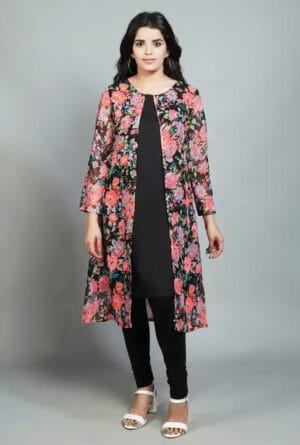 Girls & Women Asymmetric Multicolor Midi/Calf Length Dress