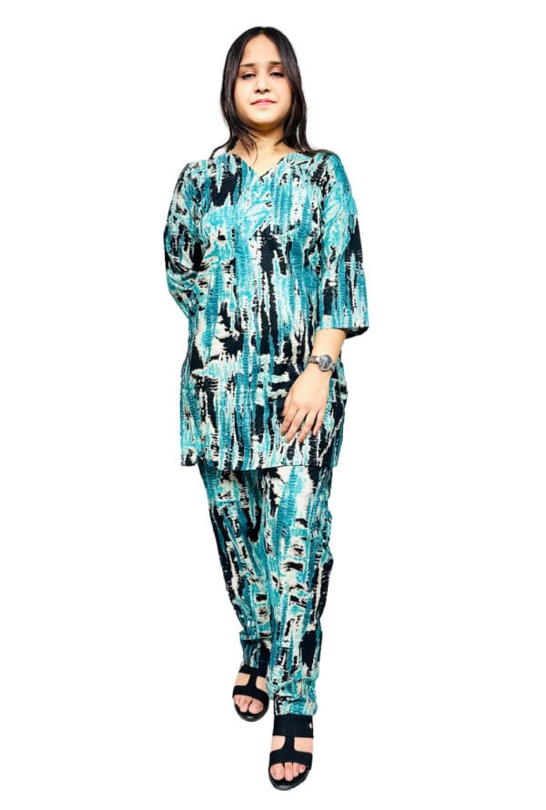 Stylish Cotton 60:60 Printed Co-Ord Set for Women and Girls - Image 2