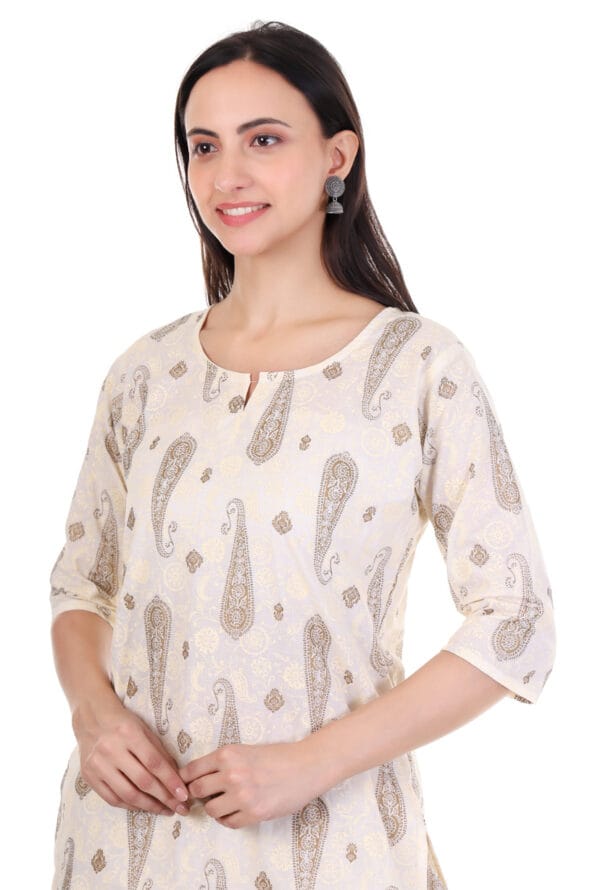 Stylish Beige Color Printed Co-Ord Set for Women & Girls - Image 6