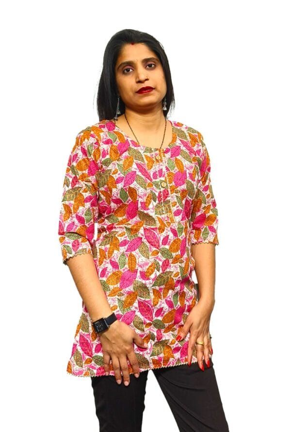 Cotton 60:60 Digital Print Short Kurti for Women's & Girls - Image 2