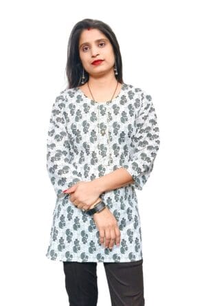Cotton 60:60 Digital Print Short Kurti for Women's & Girls