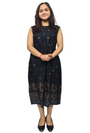 Stylish Digital Printed Tea Length Skirt Dress for Women / Girls