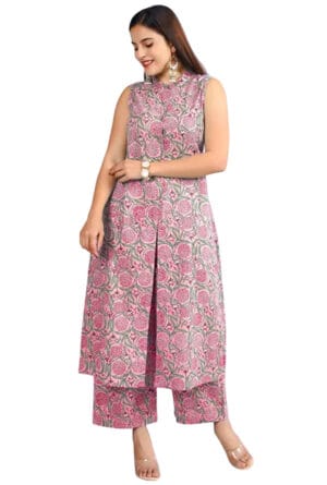 Pink Color Kurti with Palazzo Set Party Wear Dress for Women