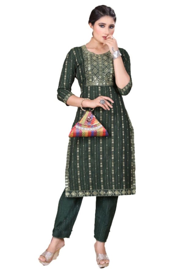 Full Embroidery Work Party Wear Kurti & Pant for Women/Girls