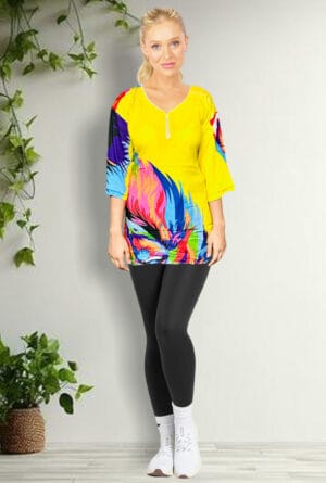 Digital Printed Design Multicolor Short Kurti for Women's & Girls