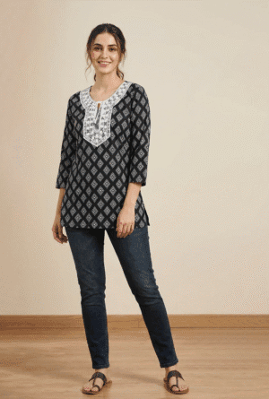 Embroidered Above Knee Kurti for Women