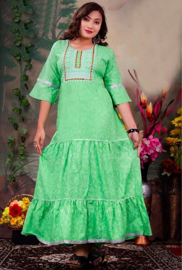 Embroidery Work Party Wear Long Gown for Women Girls - Image 3
