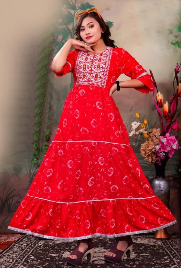 Embroidery Work Party Wear Long Gown for Women Girls