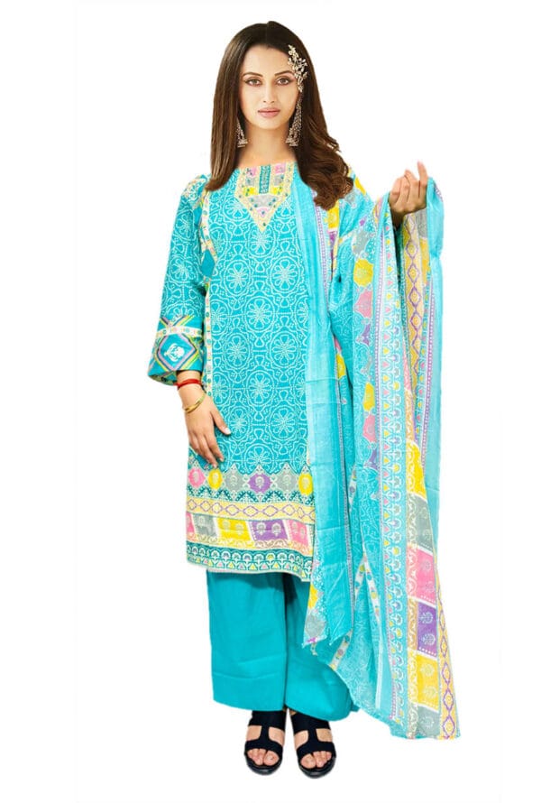 Digital Prtint Embroidery Work Pakistni Suit for Women & Girls - Image 3