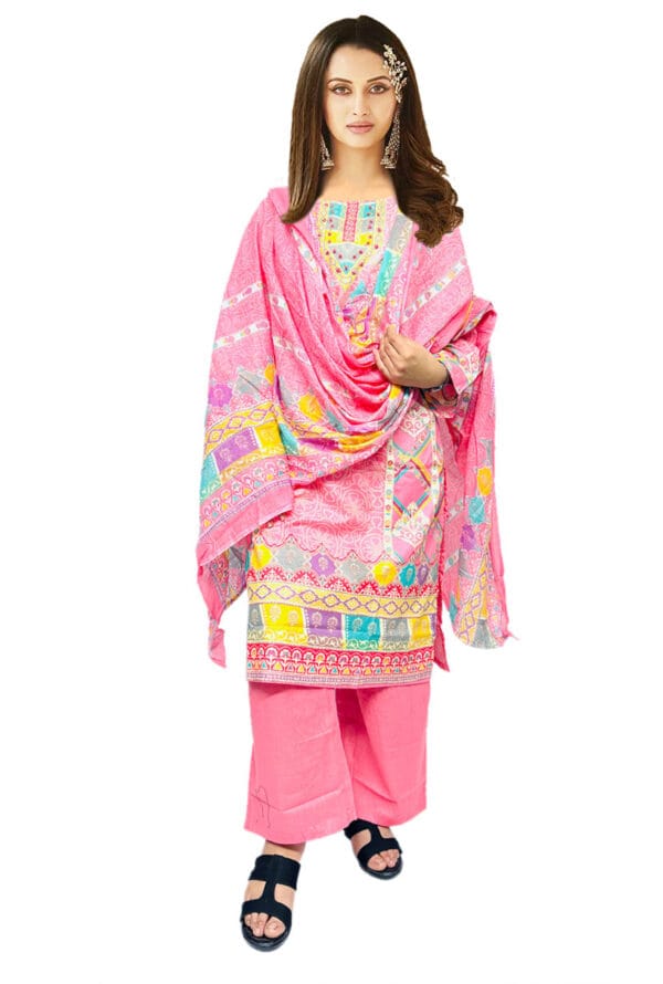Digital Prtint Embroidery Work Pakistni Suit for Women & Girls - Image 2