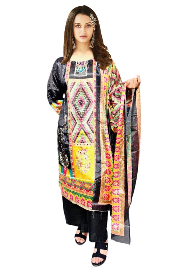 Digital Prtint Embroidery Work Pakistni Suit for Women & Girls - Image 2