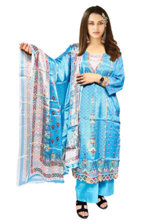 Digital Prtint Embroidery Work Pakistni Silk Suit for Women & Girls