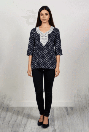 Women & Girls Kurti with Neck Embroidery