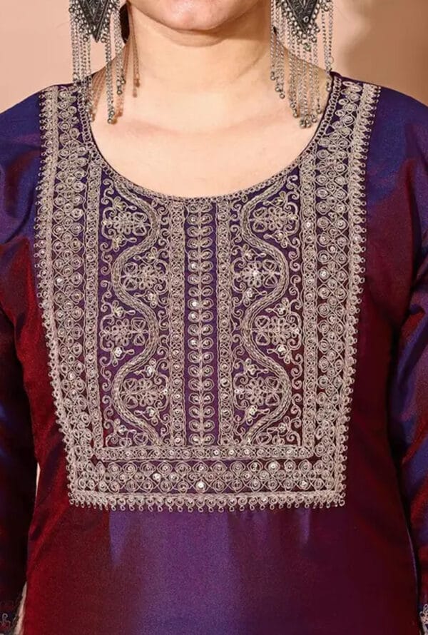 Embroidery Work Party Wear Kurti Pant with Dupatta for Women & Girls - Image 4