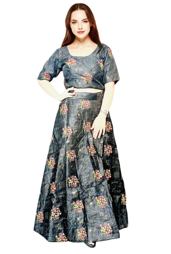 Full Embroidery Party Wear Black Lehenga for Women and Girls