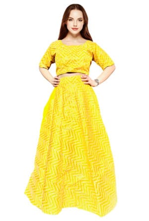 Full Embroidery Party Wear Designer Yellow Lehenga for Women