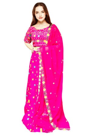 Full Embroidery Party Wear Designer Pink Lehenga Women & Girls