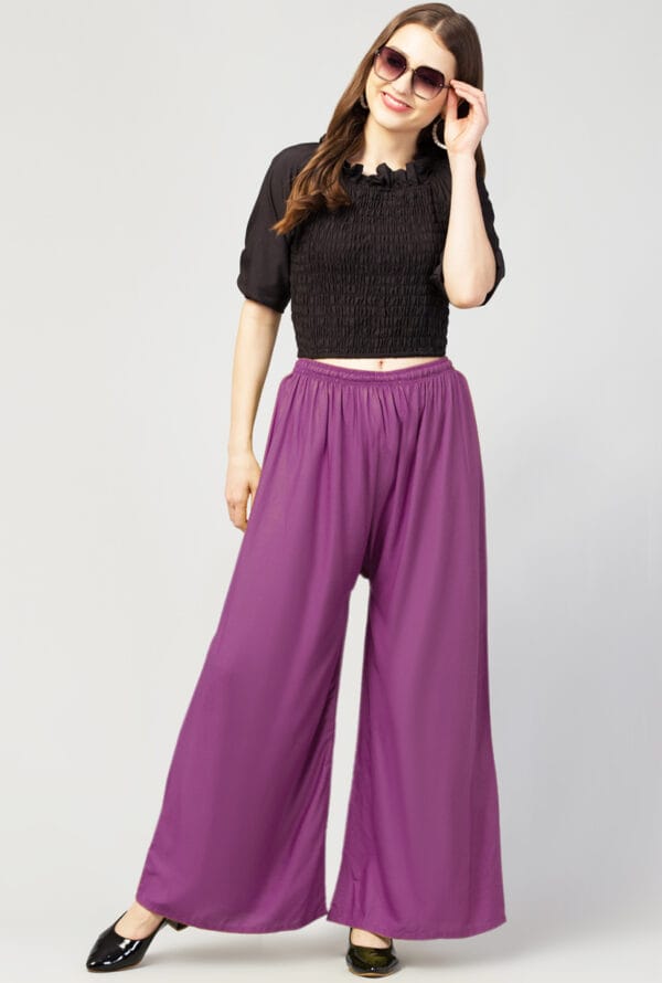 New Trending Colors Free Size Palazzo for Women and Girls - Image 4