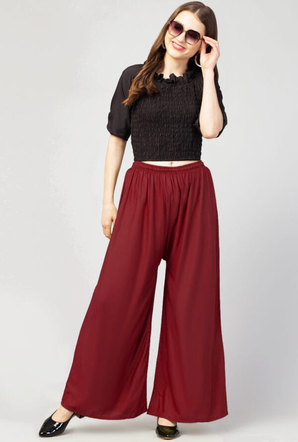 New Trending Colors Free Size Palazzo for Women and Girls - Image 32