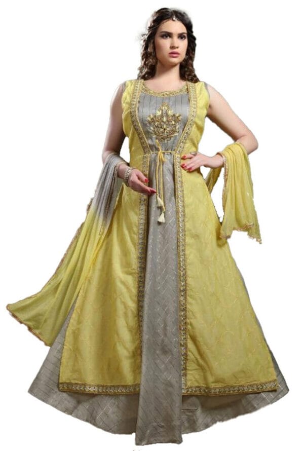 Party Wear Net Gown for Women / Girls Full Embroidery Work - Image 6
