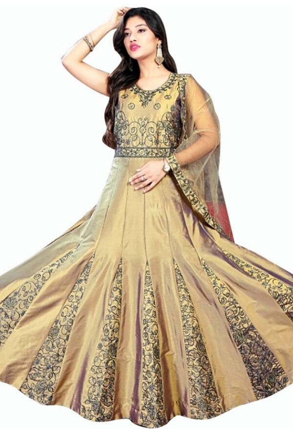 Party Wear Long Gown for Women / Girls Full Embroidery Work - Image 2
