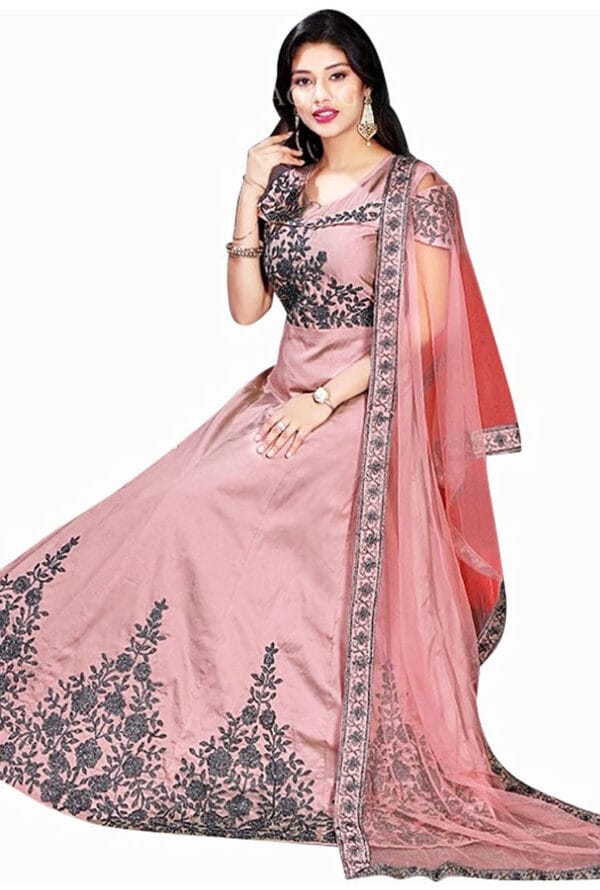 Party Wear Long Gown for Women / Girls Full Embroidery Work - Image 3