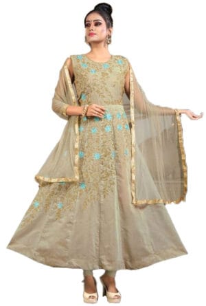 Party Wear Net Gown for Women / Girls Full Embroidery Work