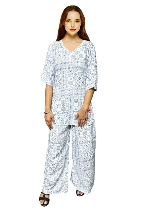 Digital Printed Stylish Kurti with Palazzo Set for Women & Girls - Image 3