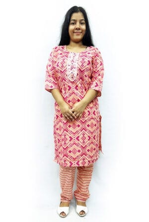 Stylish Digital Printed Cotton Kurti with Pant for Women's & Girls
