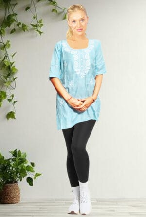 Girls & Women Neck Emboidery lucknow Rayon Short Kurti