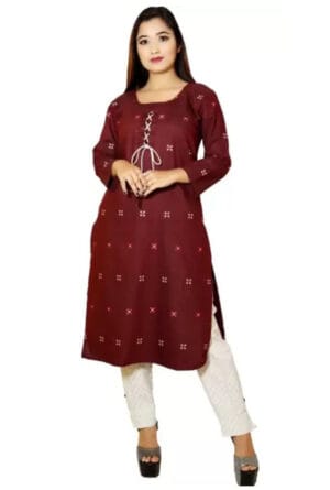 Straight Lining Kurti with Pant for Women & Girls Pant Pocket