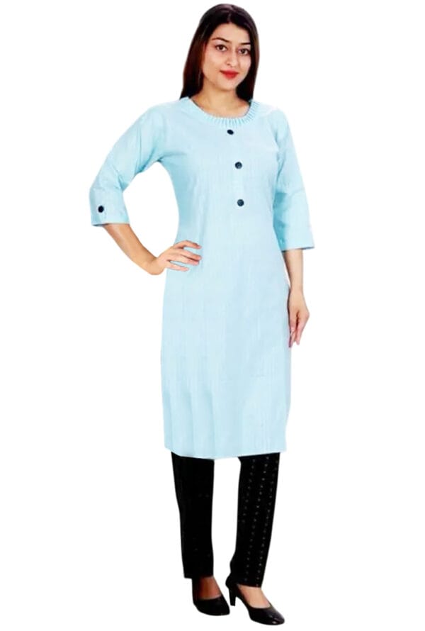 Straight Lining Kurti with Pant for Women & Girls Pant Pocket - Image 4